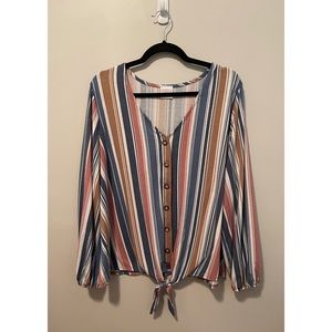 Striped Tie Knot Top